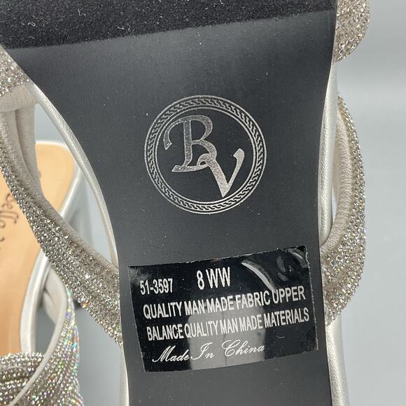 NEW Bella Vita Women’s Carmen Heeled Slip on Sandals Silver Size 8WW - Picture 5 of 10